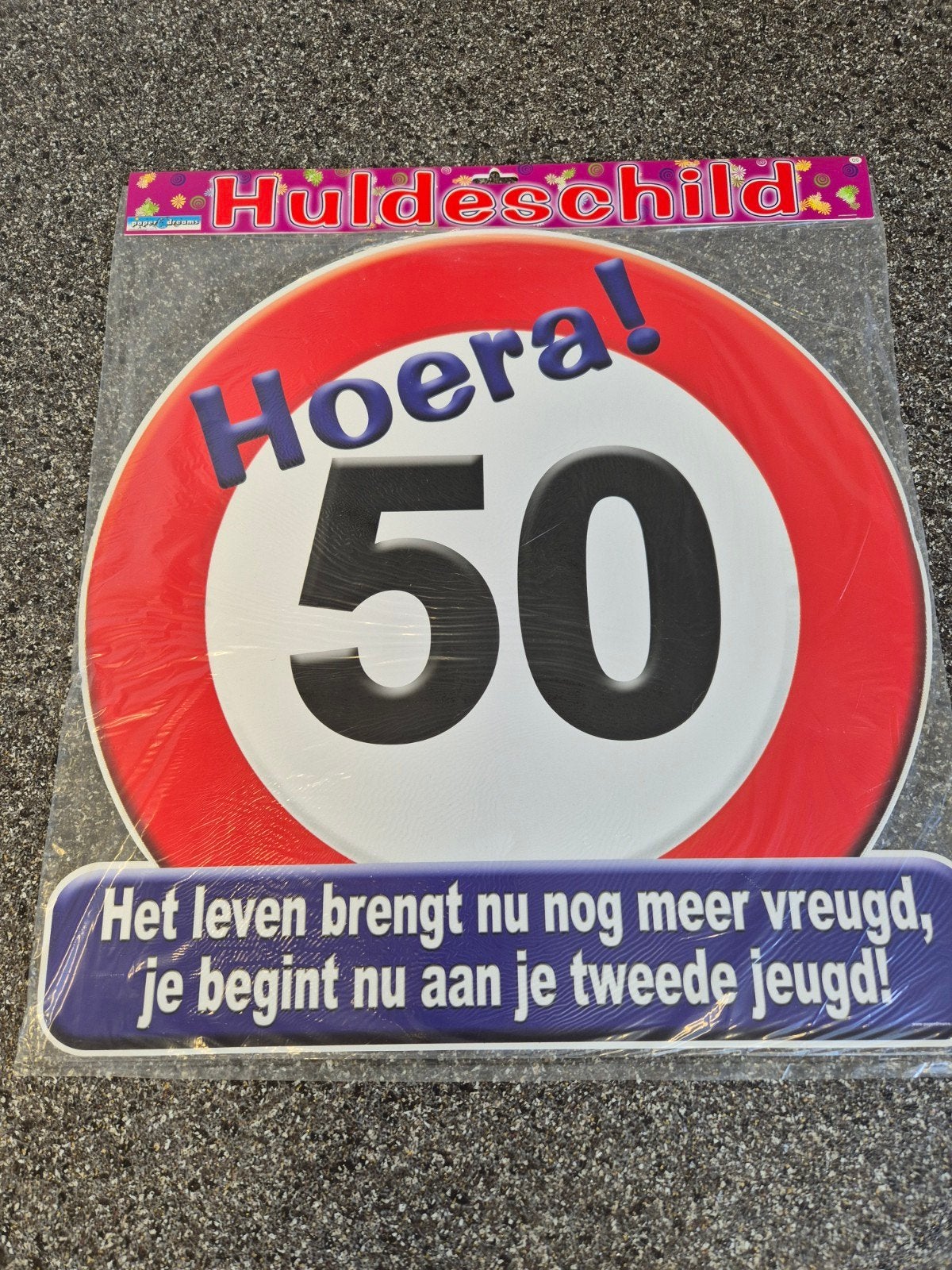 Versierings plaat jarige 50 jaar Abraham /Sara, Ophalen of Verzenden, Nieuw, Versiering, Abraham of Sarah