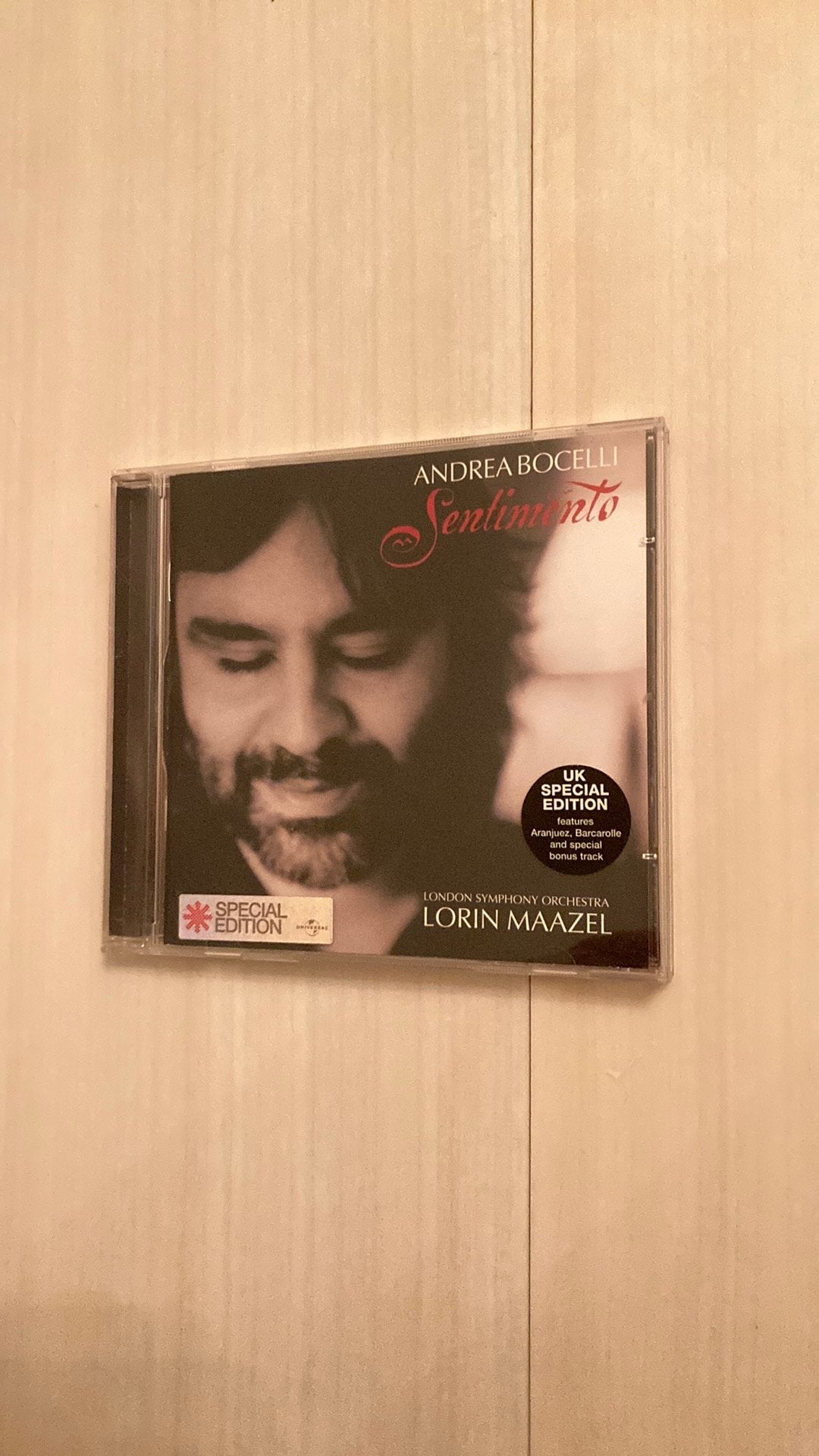 Andrea Bocelli & London Symphony orchestra - sentimento, Ophalen of Verzenden, Zo goed als nieuw, Orkest of Ballet