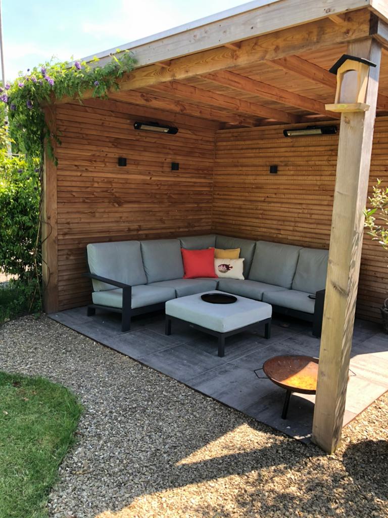 Luxe Aluminium Loungeset met Waterafstotende Kussens, Ophalen, 5 zitplaatsen, Aluminium, Zo goed als nieuw