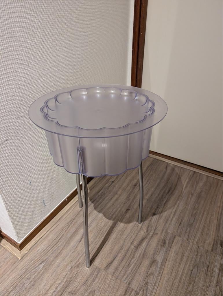 Ikea bijzettafel Hatten transparant, Ophalen, Rond, Minder dan 55 cm