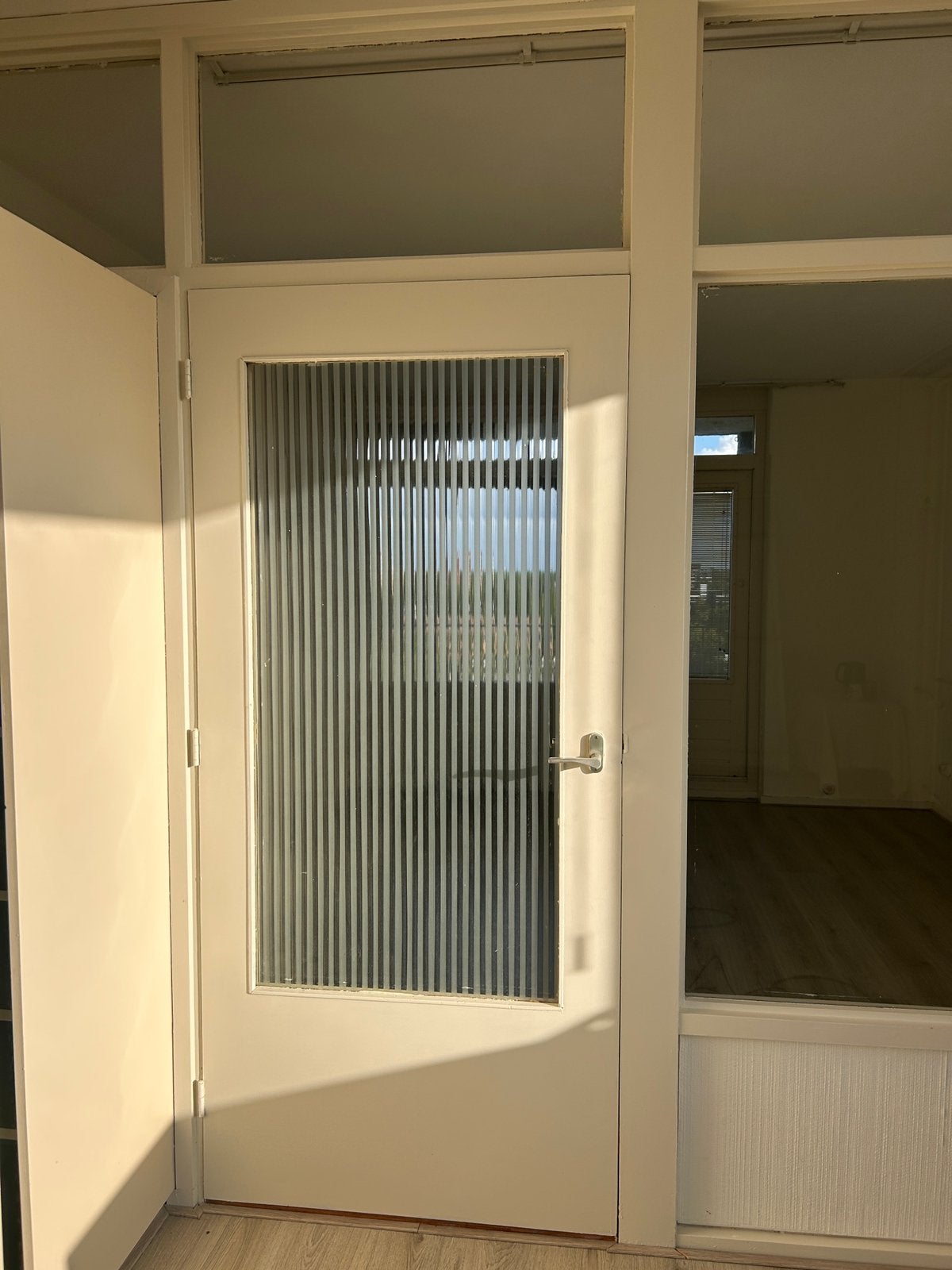 Binnendeur met glas en verticale lamellen, Ophalen, Gebruikt, 80 tot 100 cm, Binnendeur