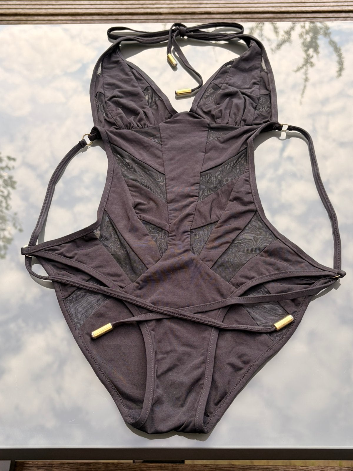 Zimmermann Black Mesh Cut-Out One Piece Swimsuit XS, Ophalen of Verzenden, Gedragen, Zwart, Badpak