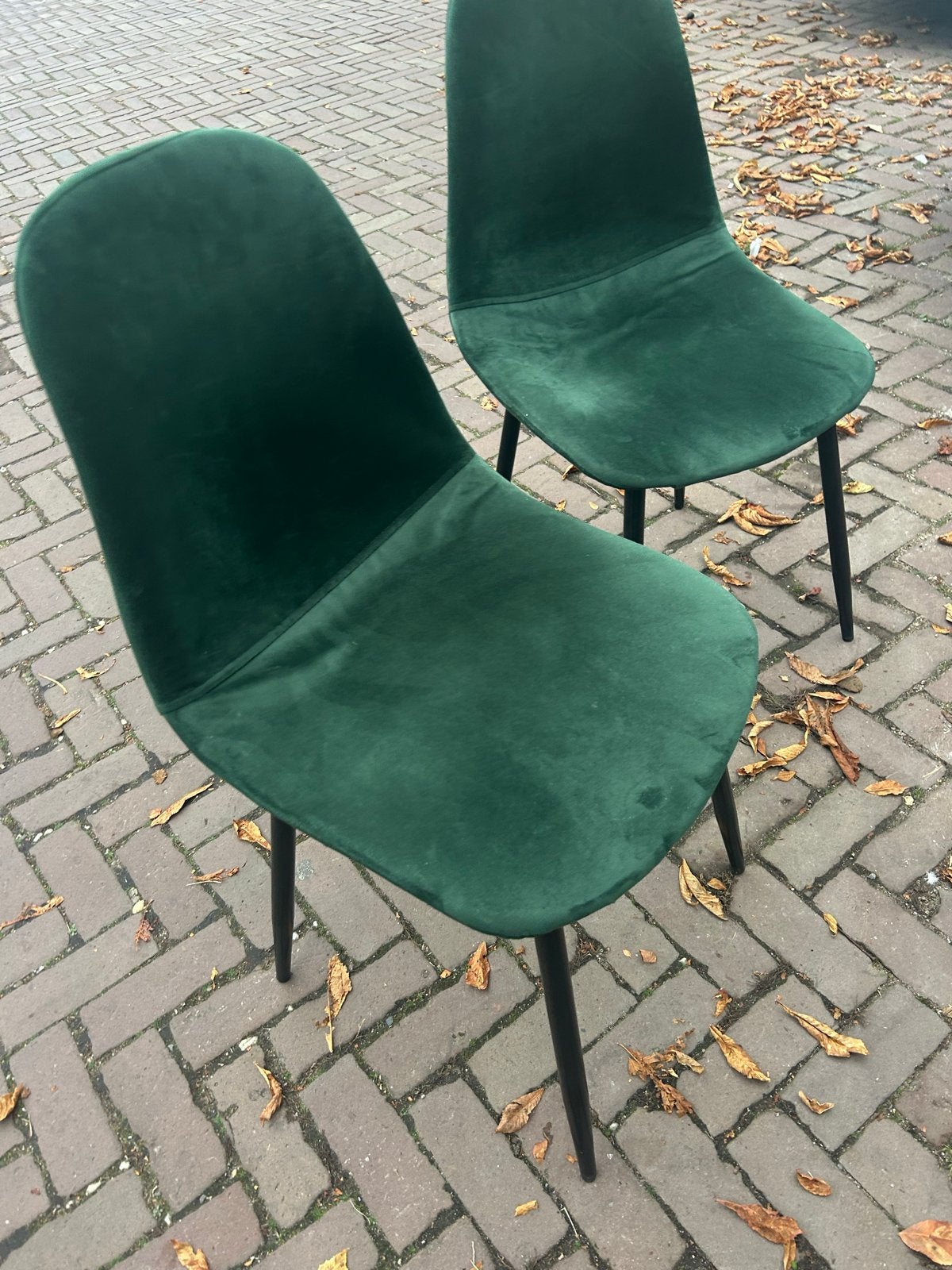 4x Donkergroene Eetkamerstoelen Xenos, Ophalen, Overige kleuren, Zo goed als nieuw, Vier