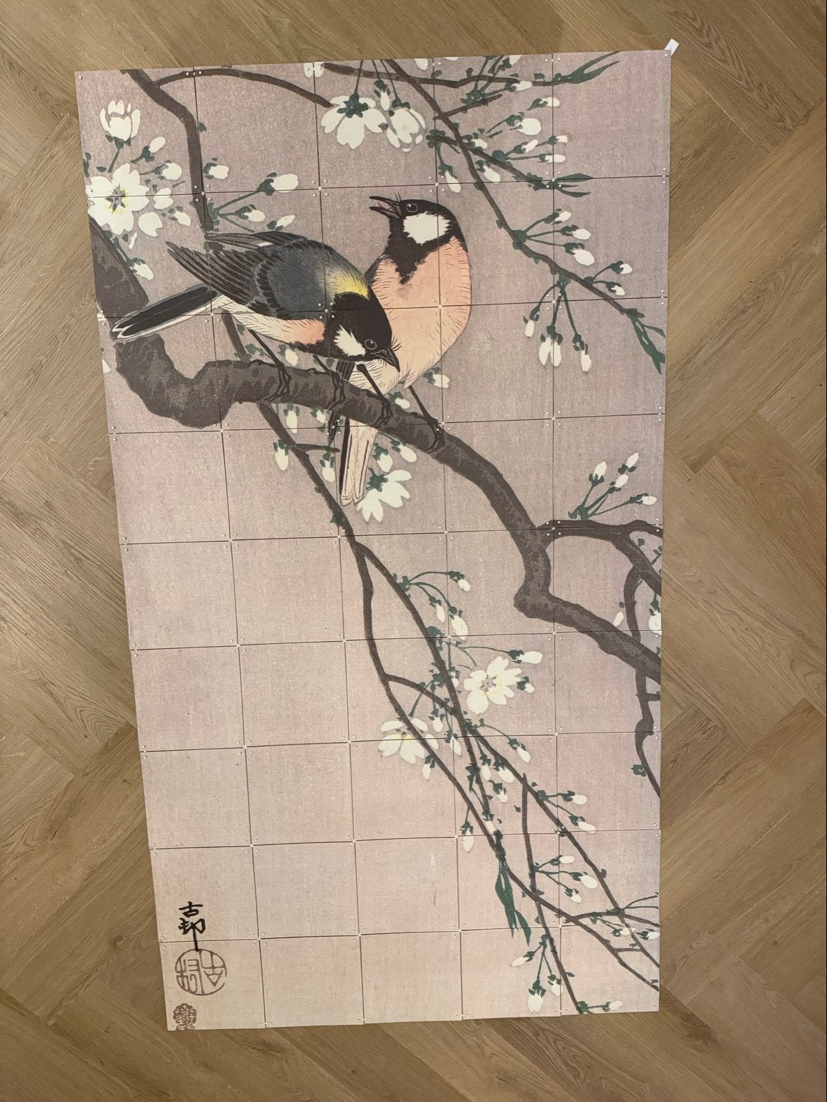 Ixxi wanddecoratie 100x180 cm - Japanse vogels, Ophalen, Oosters, Meerkleurig, Zo goed als nieuw