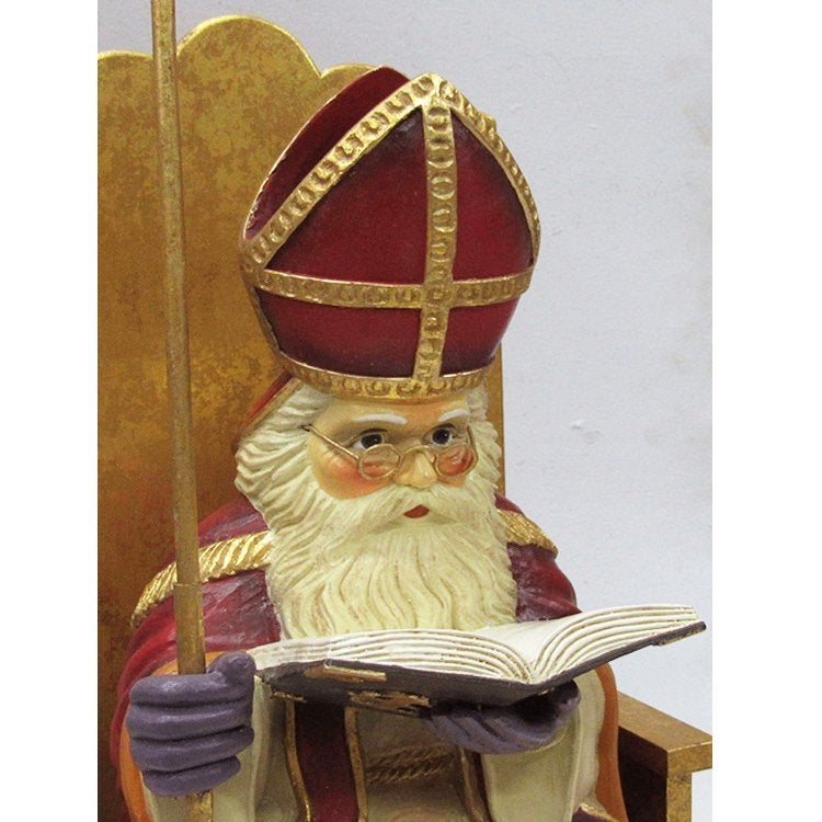Sinterklaasbeeld op troon - Sint Nicolaas - 55 cm, Diversen, Sinterklaas, Ophalen, HorecaBeelden, Nieuw, HorecaBeelden
