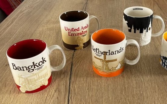 5x Starbucks mokken, Ophalen, Zo goed als nieuw, Overige stijlen, Kop(pen) en/of Schotel(s)