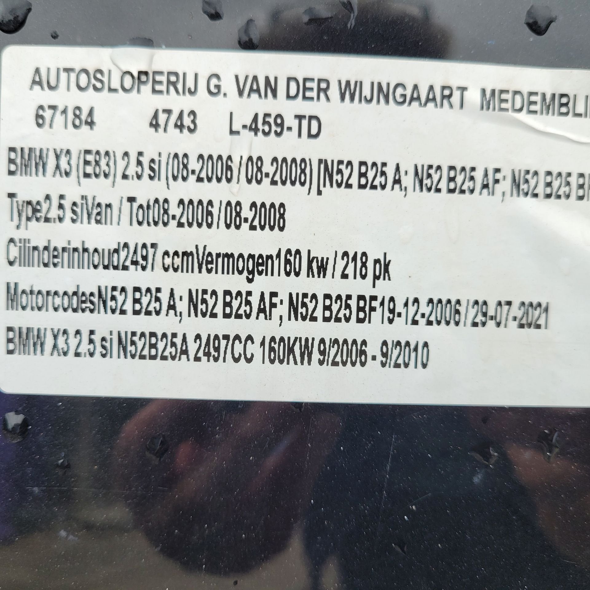 bmw x3 beplating motorisch delen armsteun, Ophalen, Gebruikt, -, -