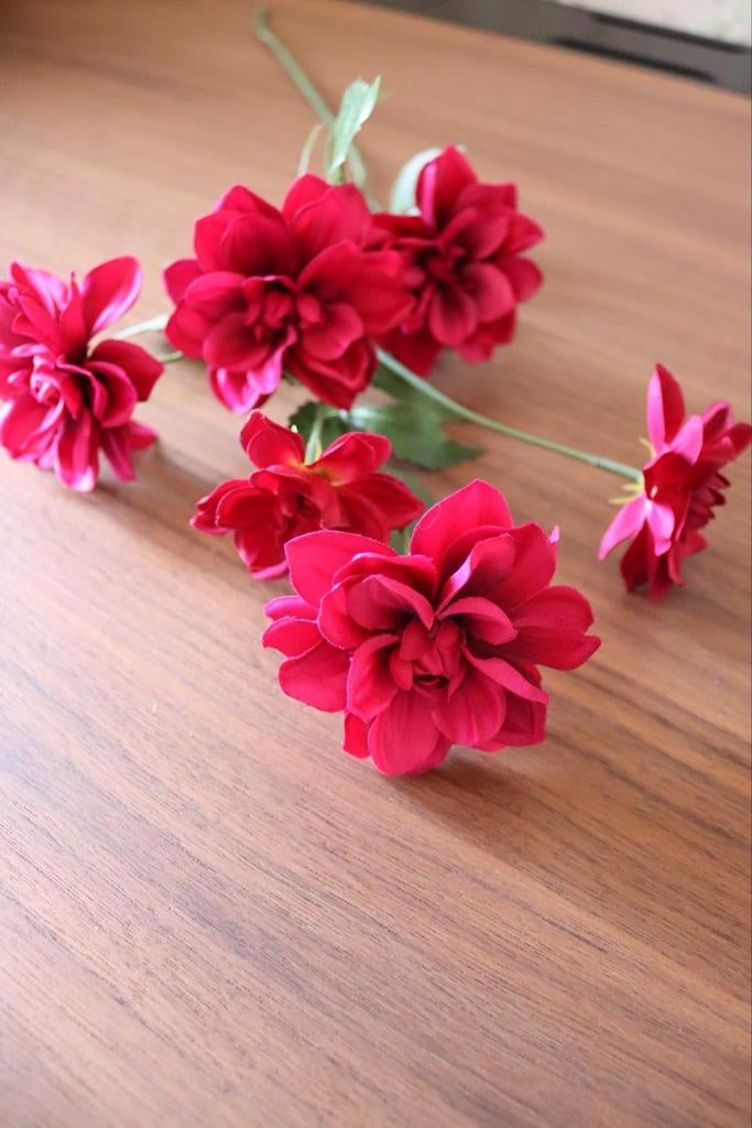 Rood/roze kunst roos, Nieuw, Ophalen of Verzenden, Meerkleurig, 75 cm