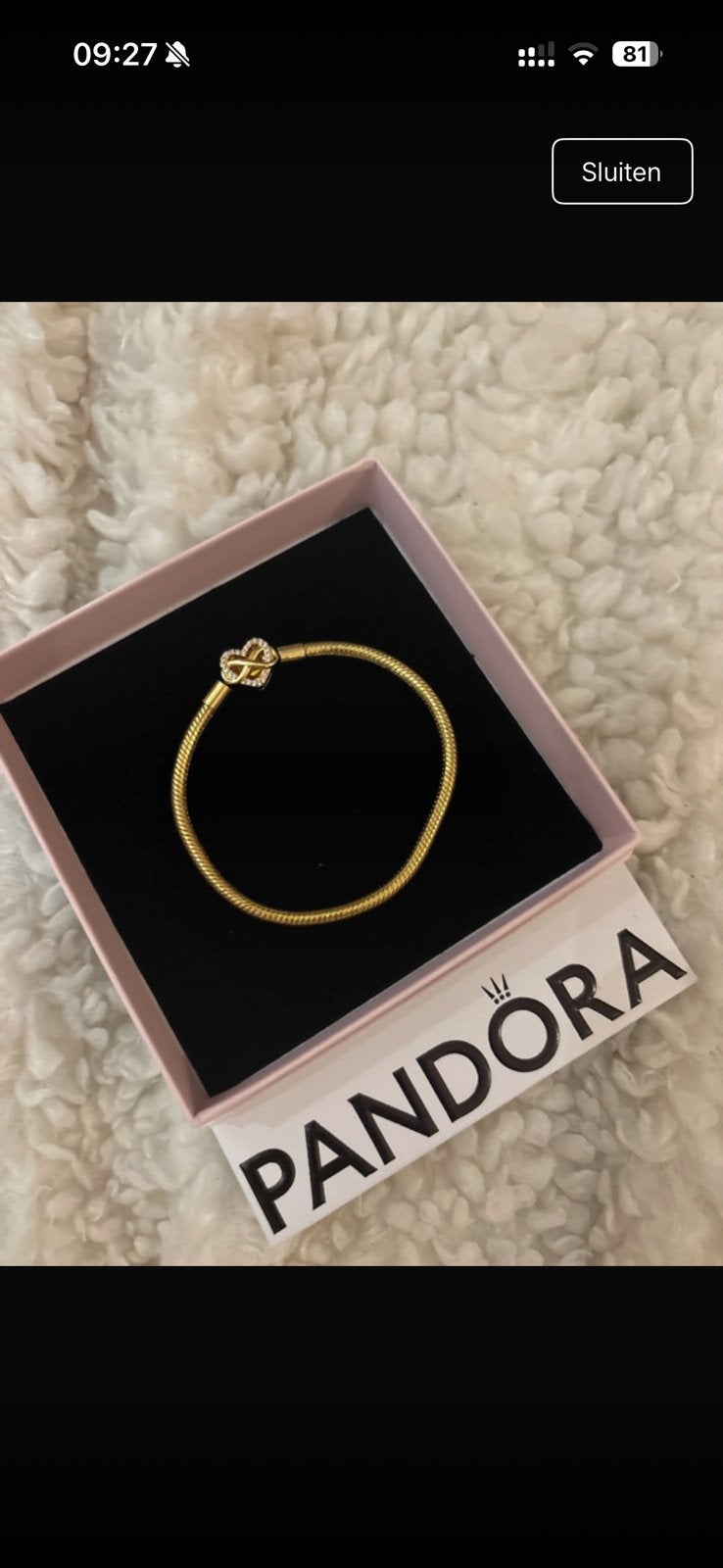 Pandora armband, Sieraden, Tassen en Uiterlijk, Armbanden, Ophalen of Verzenden, Gebruikt, Zilver, Overige materialen