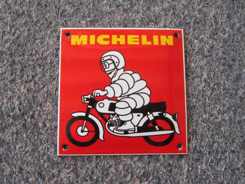 MICHELIN EMAILLE RECLAMEBORD, Ophalen, Zo goed als nieuw, Reclamebord