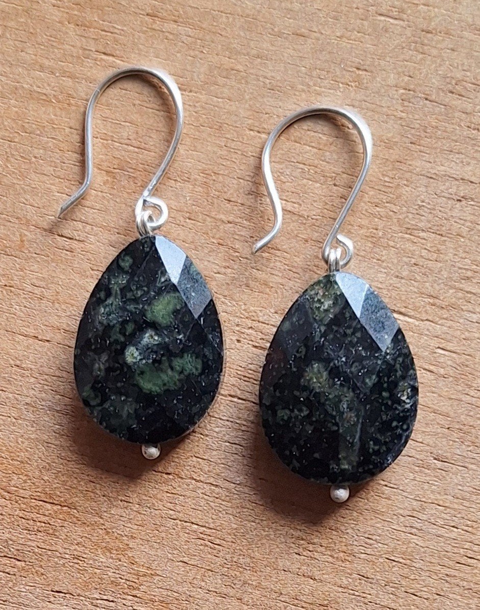 handgemaakte oorbellen echt zilver en jaspis, Hangers, Nieuw, Ophalen of Verzenden, Met edelsteen