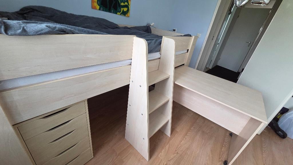 Tienerbed (halfhoogslaper), Ophalen, 90 cm, Zo goed als nieuw, 200 cm
