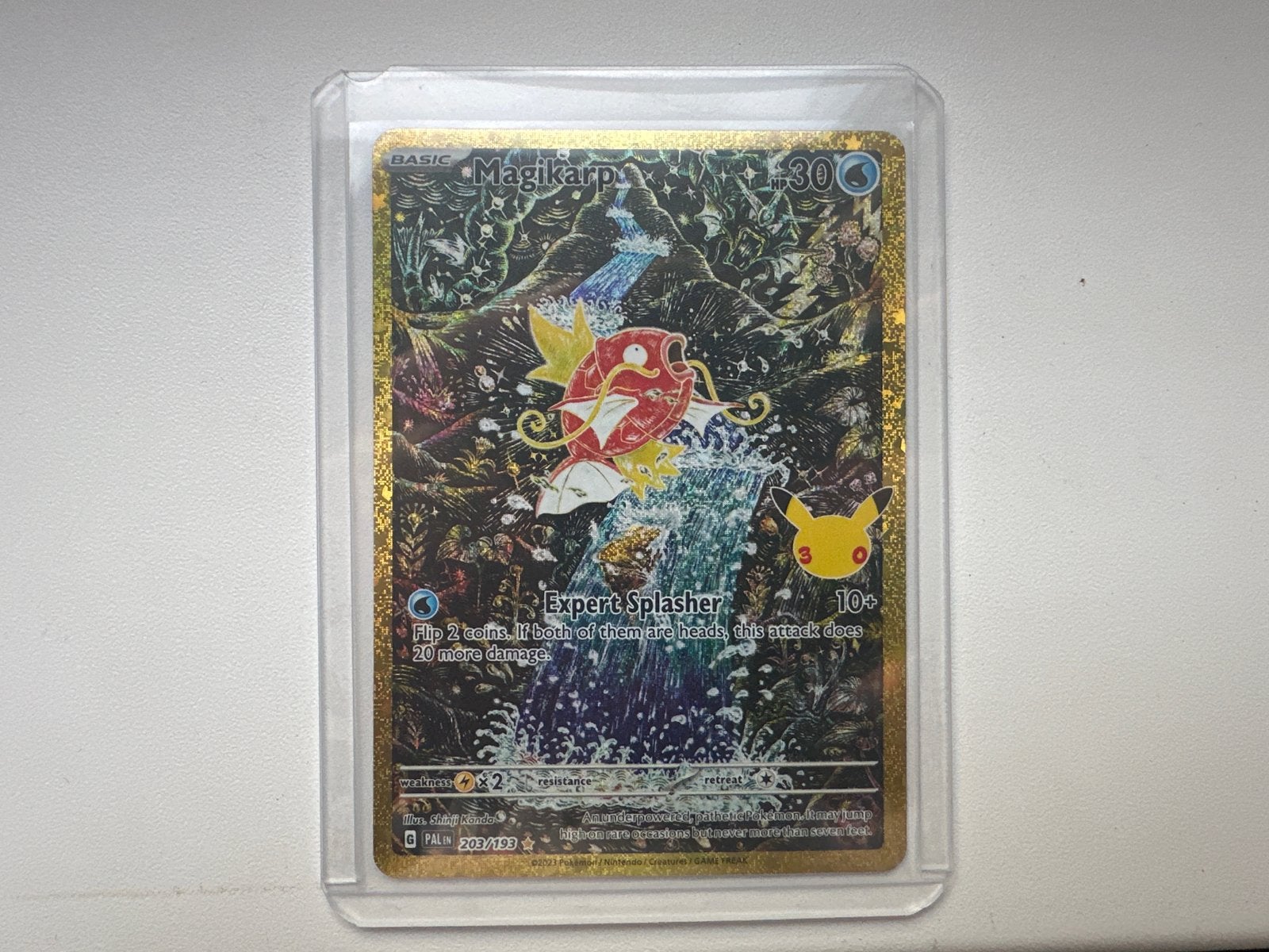 Magikarp 203 30th Celebrations Classic, Ophalen of Verzenden, Zo goed als nieuw, Losse kaart, Foil