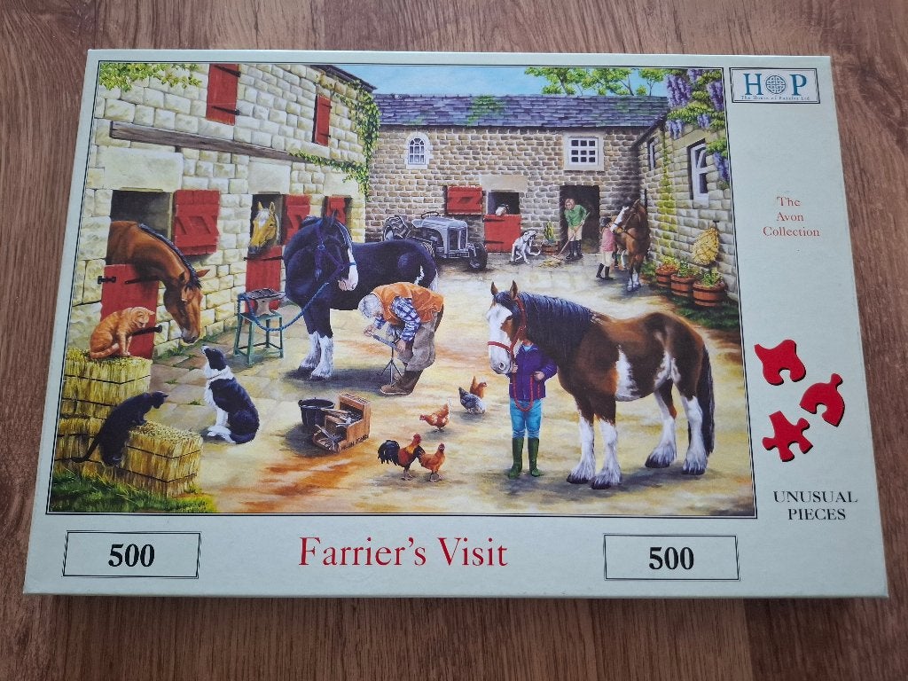 Farrier's Visit - HOP Puzzel - 500 Stukjes, Ophalen of Verzenden, 500 t/m 1500 stukjes, Zo goed als nieuw, Legpuzzel