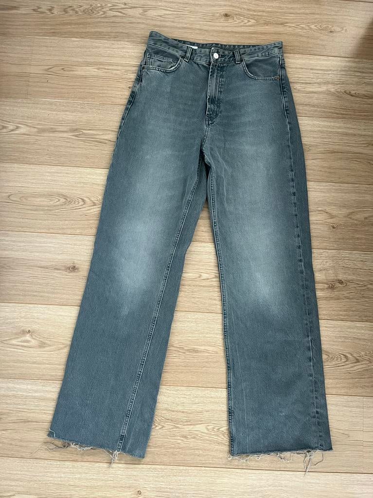 Zara Jeans Maat 42 - Grijs wide leg. Hoge taille., Ophalen of Verzenden, Zo goed als nieuw, Grijs, W33 - W36 (confectie 42/44)