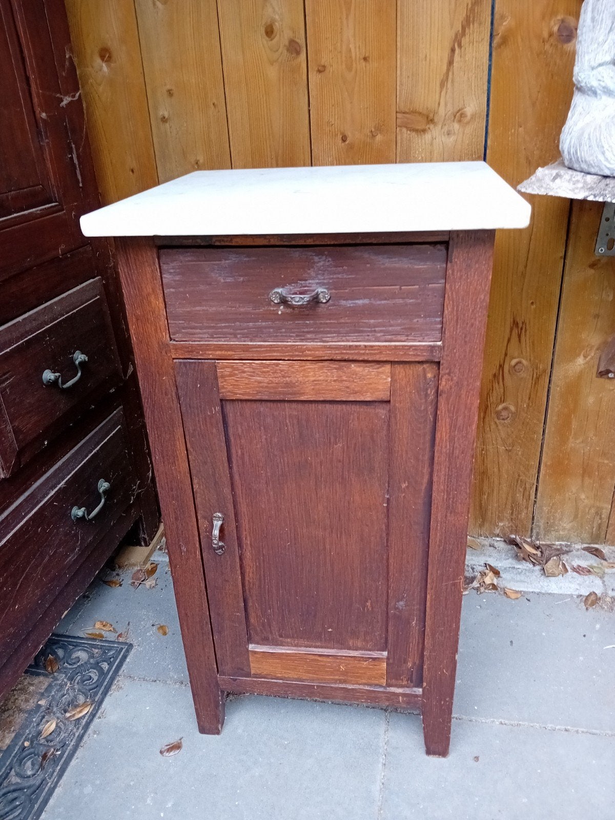 brocant kastje met marmeren blad h 78 cm prima staat, Ophalen, Gebruikt, Hout