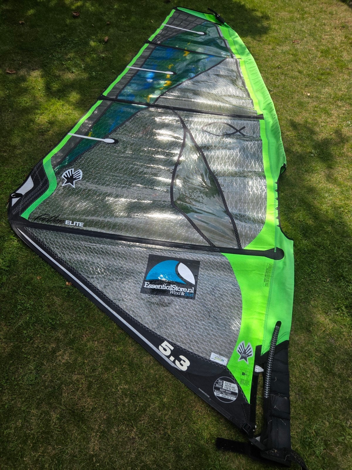 Surfzeil Ezzy 5.3 Panther Elite Windzurfzeil, Watersport en Boten, Ophalen, Gebruikt, Zeil