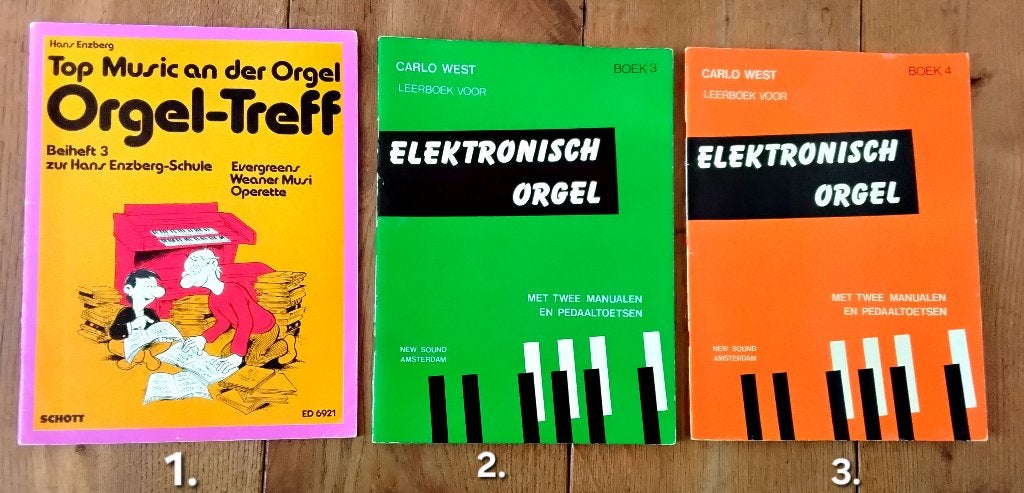 Orgel boeken - 2 lesboeken + 1 bladmuziekboek - vanaf €4,-, Orgel, Gebruikt, Overige genres, Overige soorten