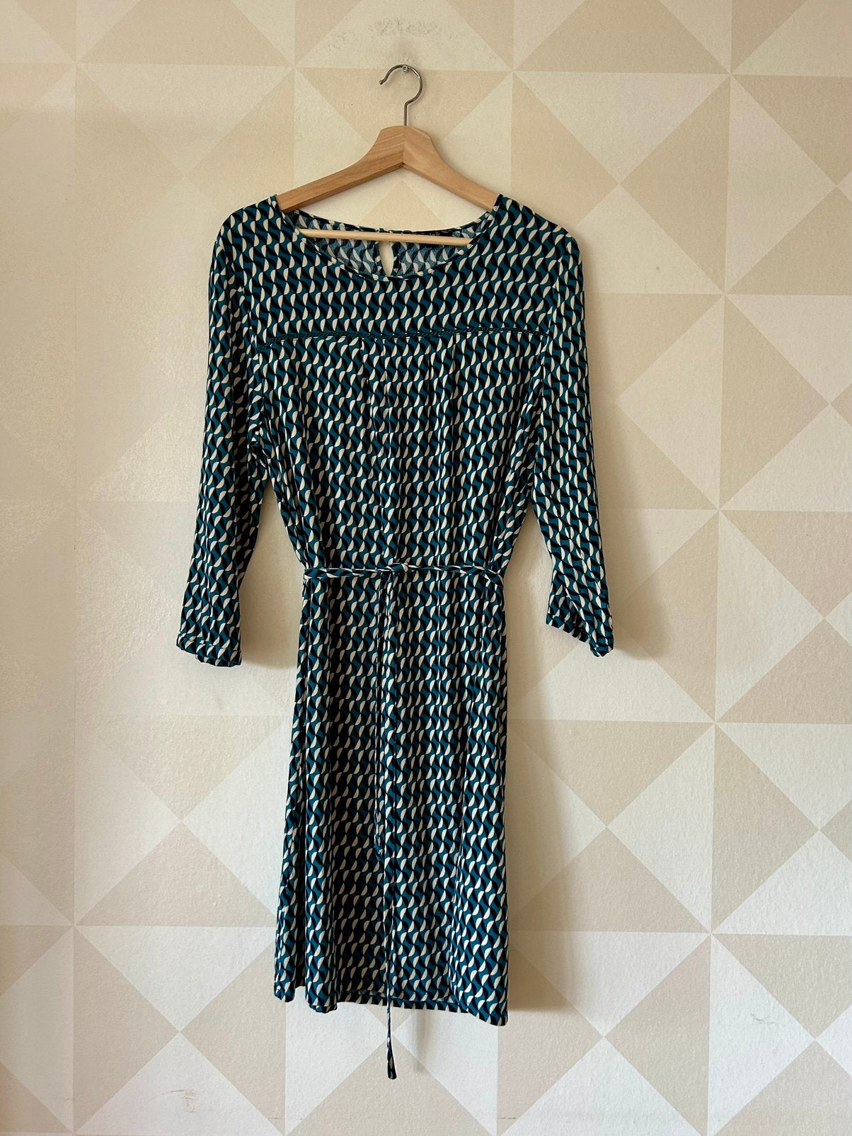 King Louie Biba Dress jurk blauw wit XXL/44 zgan, Blauw, Maat 46/48 (XL) of groter, Ophalen of Verzenden, Zo goed als nieuw