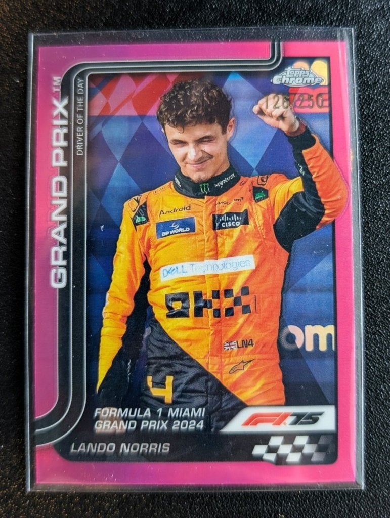 Topps chrome f1 Lando Norris pink /250, Ophalen of Verzenden, Nieuw, Formule 1