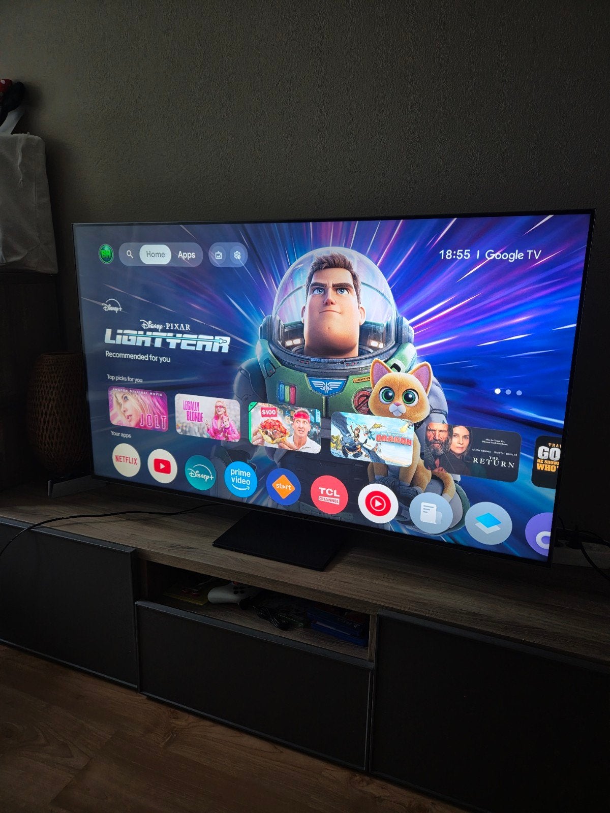 TCL 55inch C809 Smart TV 4K, LED, 50 Hz, Zo goed als nieuw, 100 cm of meer