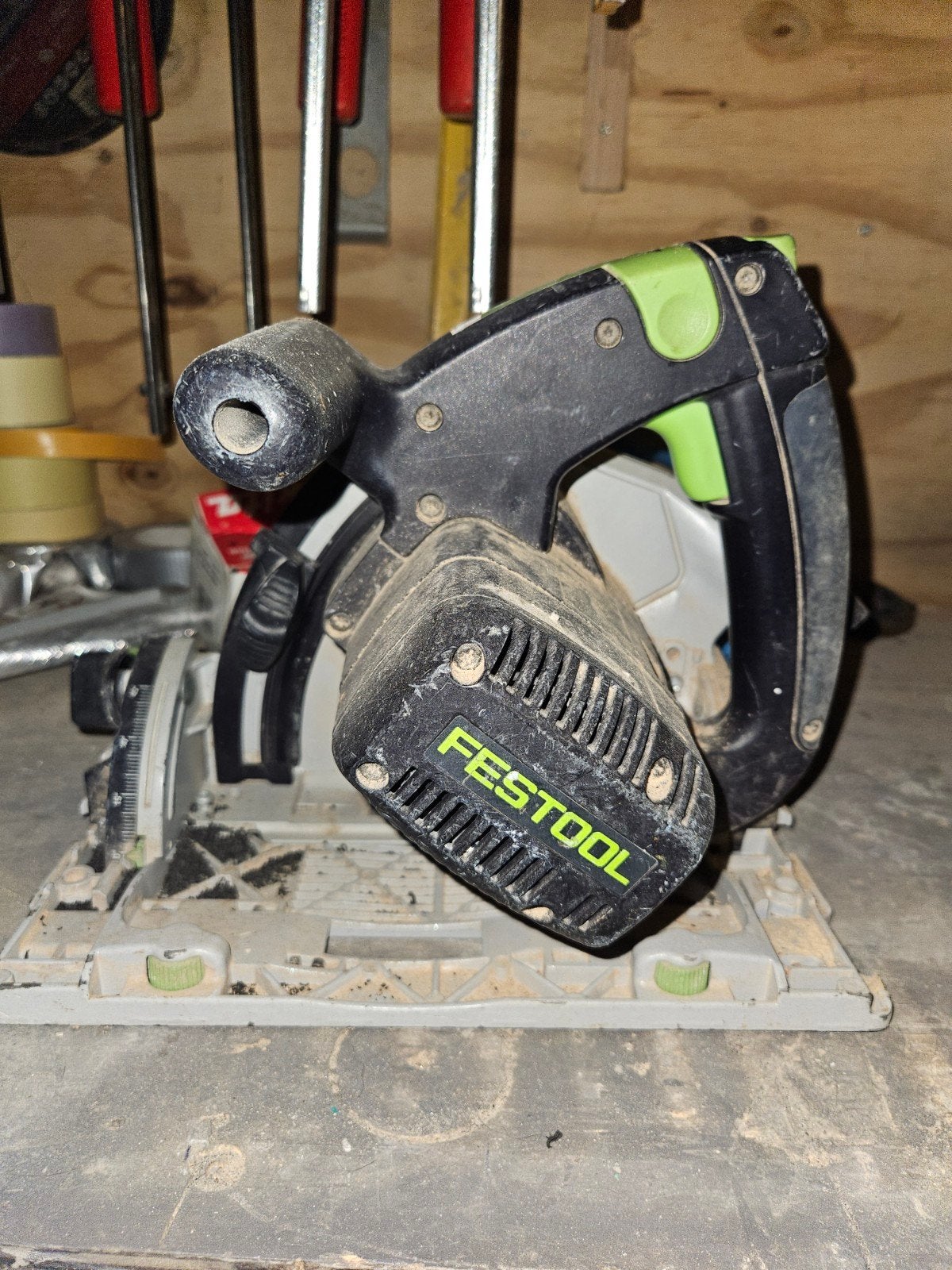 Festool invalzaag met geleiderail FS 1400/2, Ophalen, Gebruikt, Invalzaag, 70 mm of meer