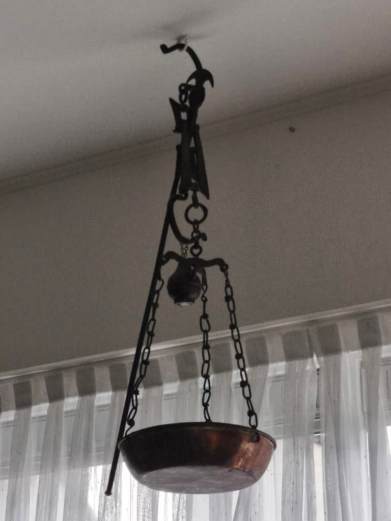 Antieke Koperen Vis Weegschaal - Plantenhanger, Ophalen of Verzenden