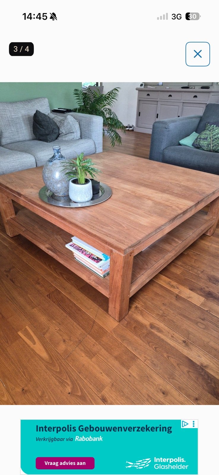 Houten tafel, Huis en Inrichting, Ophalen, Zo goed als nieuw