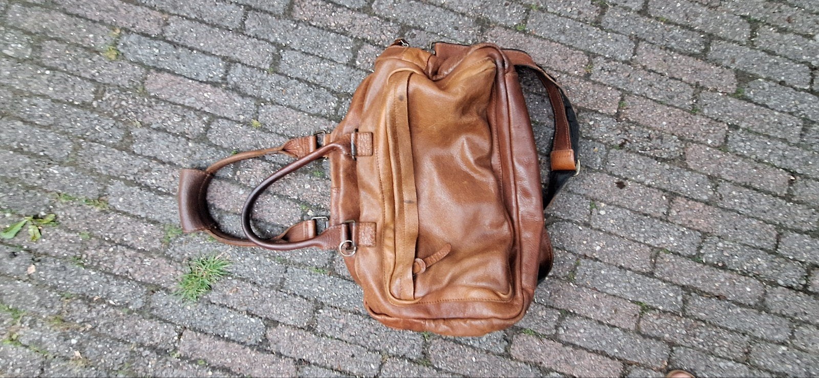 Stoere leren Cowboy Bag - Bruine schoudertas, Ophalen of Verzenden, Bruin, Schoudertasje
