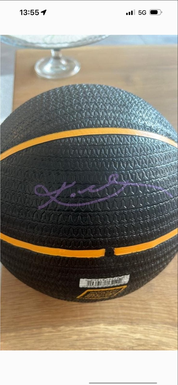 Kobe Bryant basketbal met handtekening, Sport en Fitness, Basketbal, Ophalen, Zo goed als nieuw, Bal