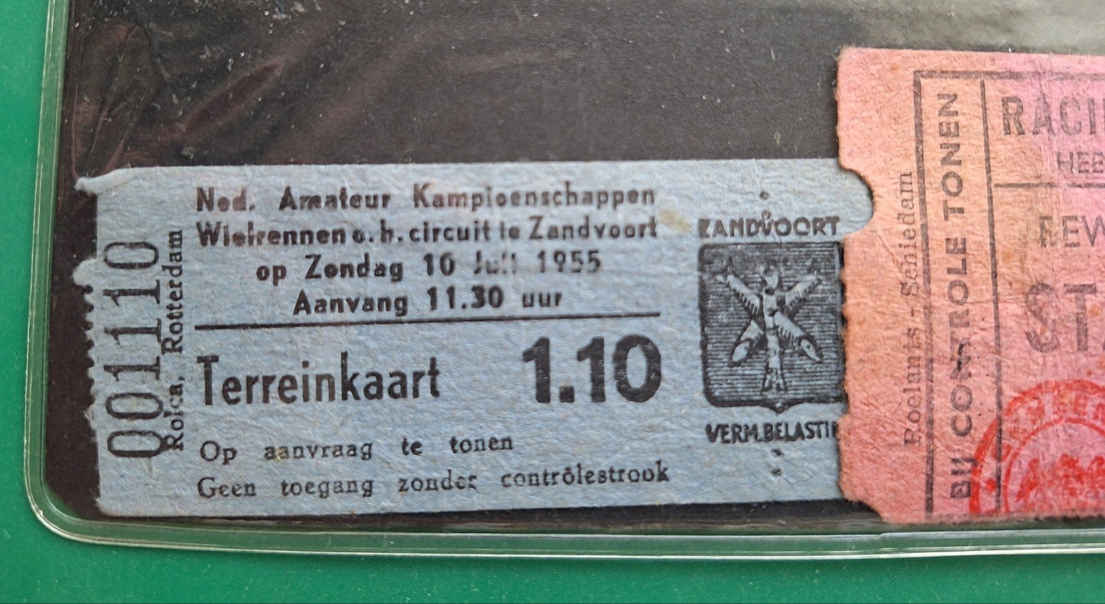 3 oude toegangsbewijzen wielrennen jaren 50, Ophalen of Verzenden, Gebruikt