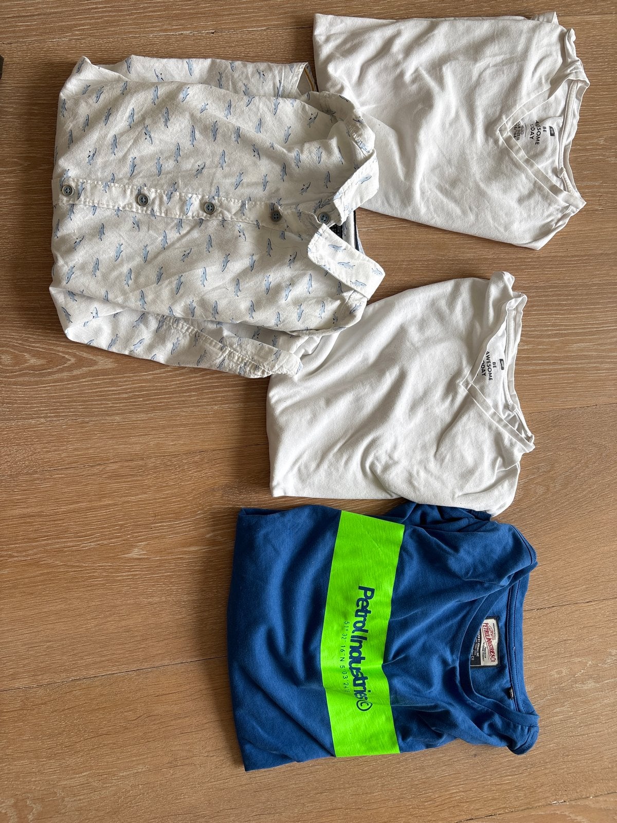 Kledingpakket jongens: Overhemd, T-shirts (Petrol Industries, Ophalen of Verzenden, Gebruikt, Jongen, Setje