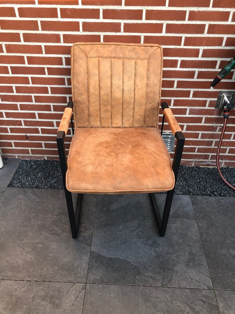 Mx sofa cognac stoel, Ophalen, Overige materialen, Gebruikt, Bruin