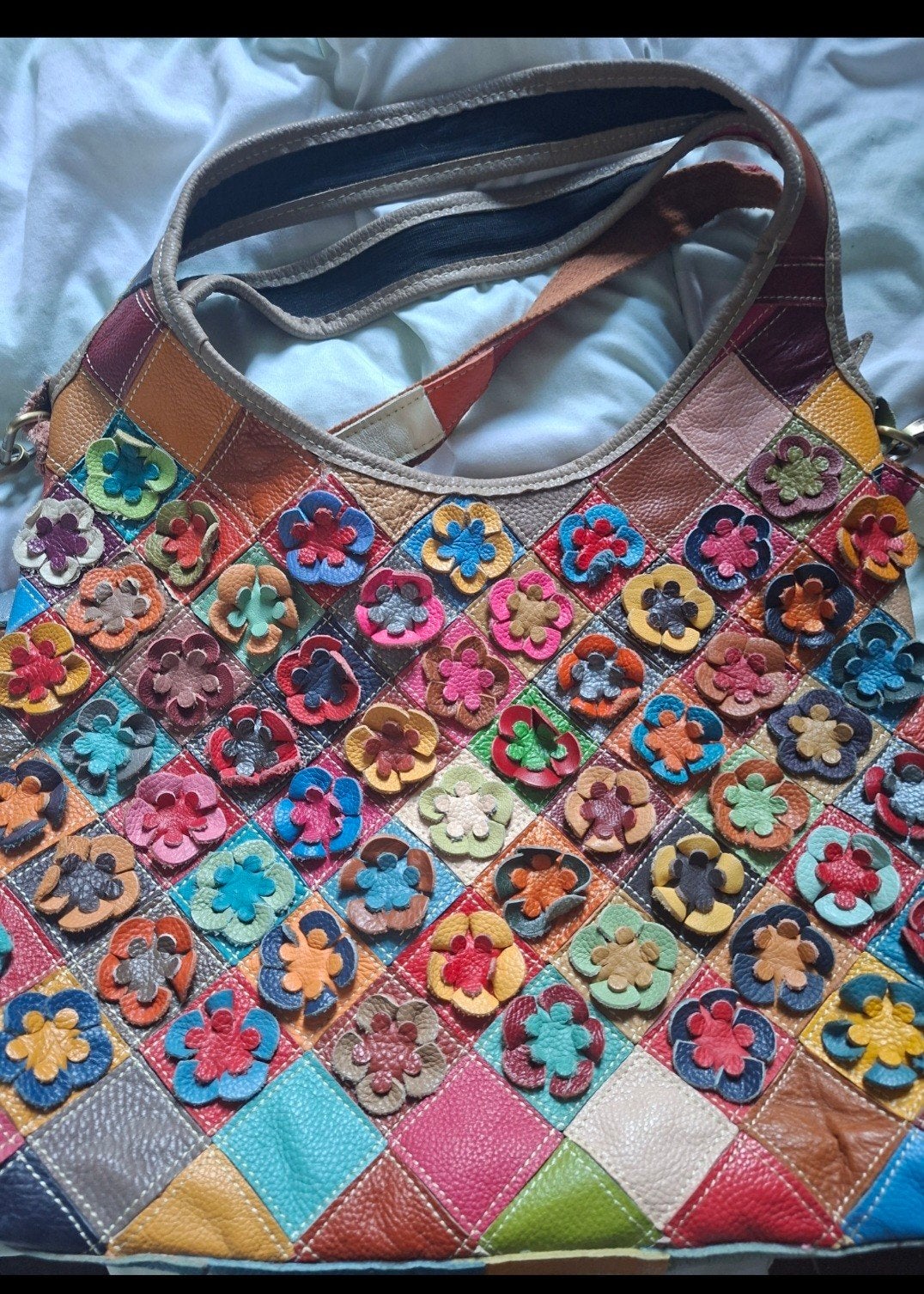 Ebeeza Handtas - Kleurrijke Patchwork Design, Ophalen of Verzenden, Zo goed als nieuw, Overige kleuren, Handtas