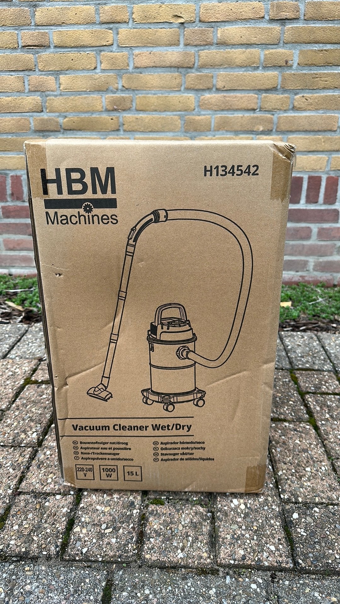 HBM Machines Wet/Dry Stofzuiger 1000W 15L, Ophalen, Overige merken, Nieuw, Industriële stofzuiger