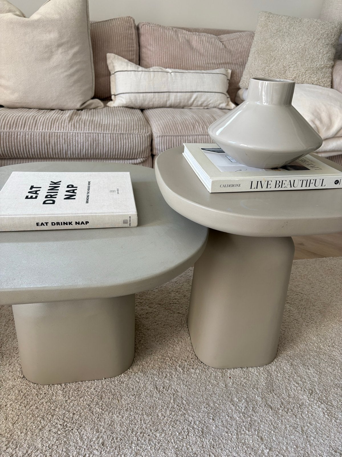 By-Boo Salon Tafeltjes - Set van 2, Huis en Inrichting, Tafels | Salontafels, Ophalen, Overige materialen, Minder dan 50 cm, Gebruikt