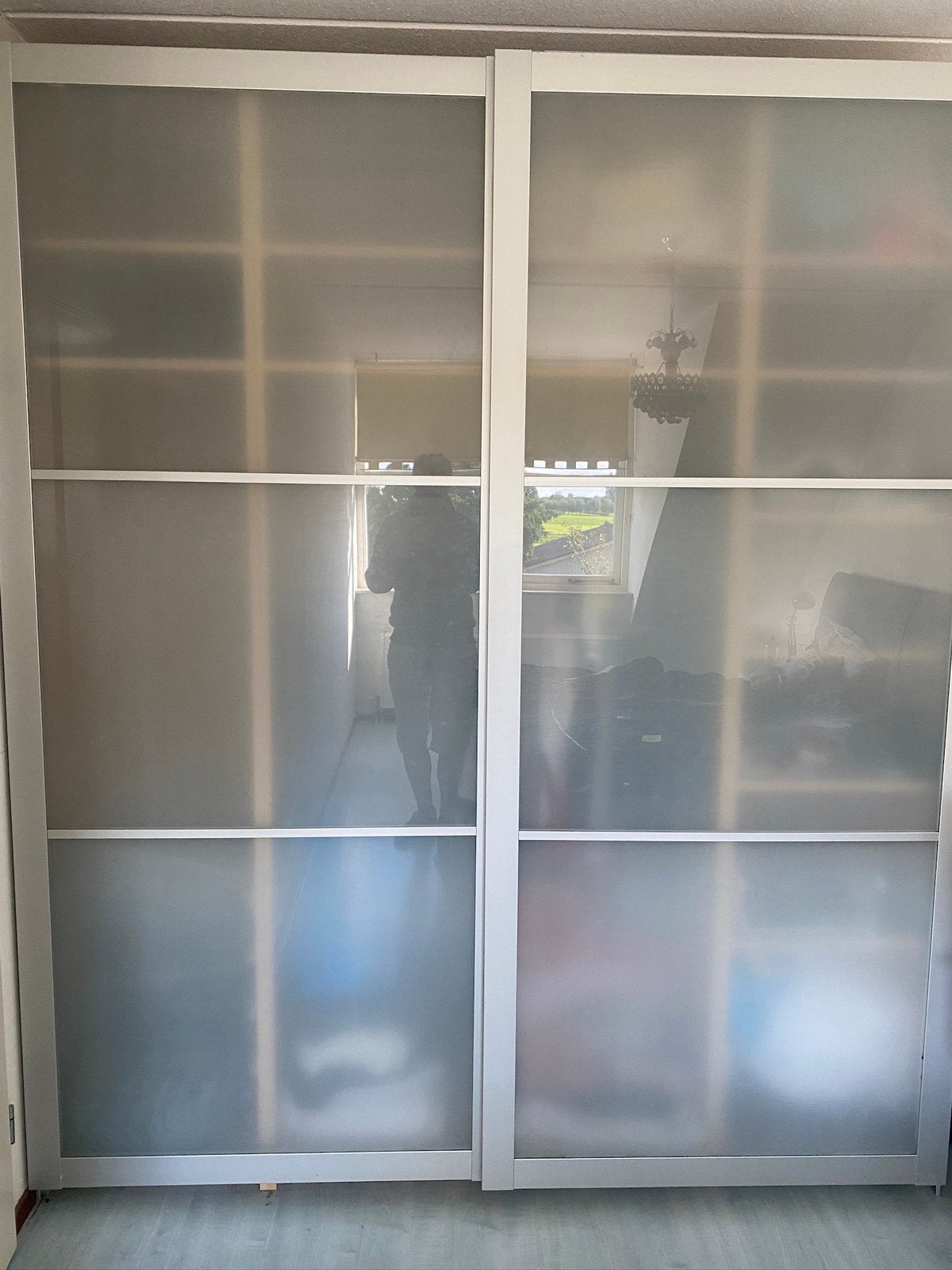 Set van 2x IKEA PAX Kledingkast | Melkglas Schuifdeuren, Ophalen, 200 cm of meer, Zo goed als nieuw, 200 cm of meer