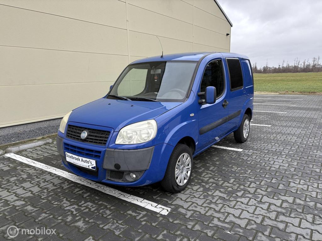 Fiat Doblo Benzine Airco 125dkm Schuifdeur 2007, Voorwielaandrijving, Gebruikt, Blauw, Bedrijf
