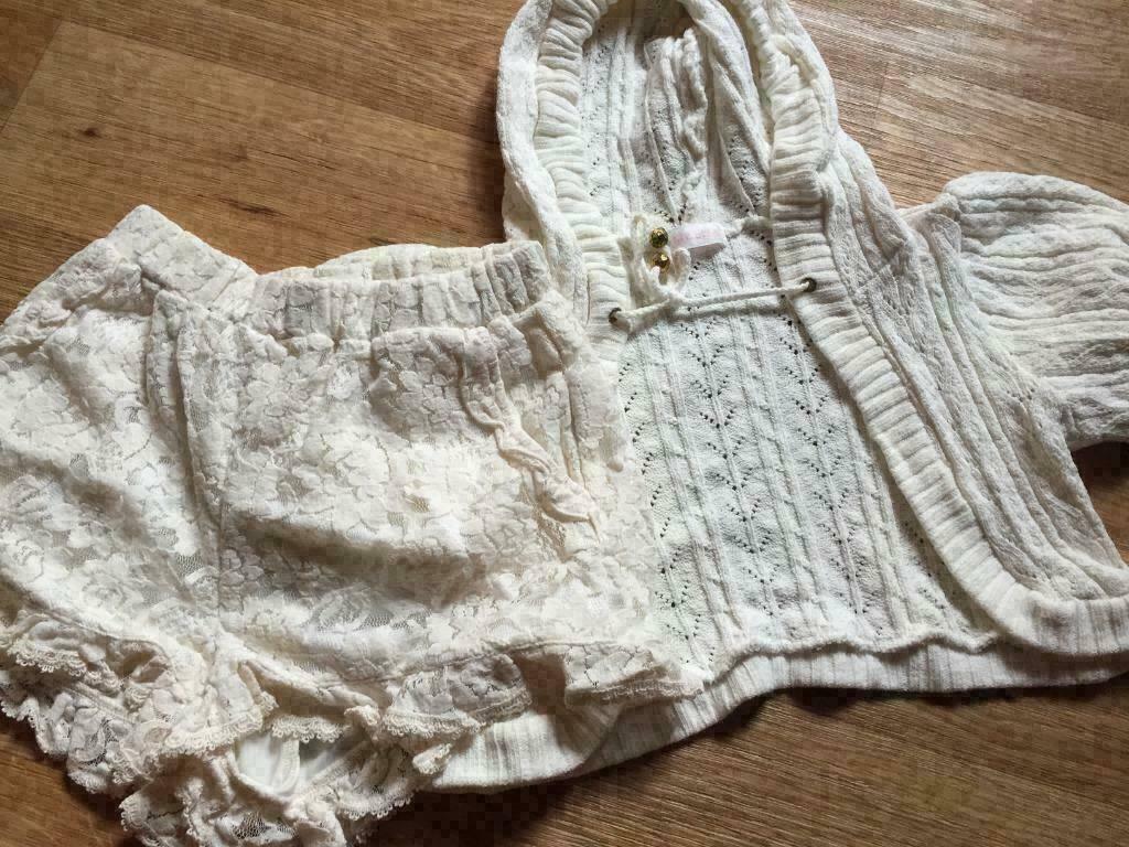 Nieuw dames borero broekje set kawaii xs 34, Kort, Verzenden, Wit, Nieuw