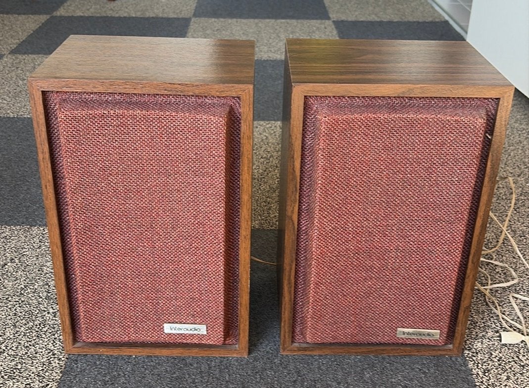 Interaudio 1000 vintage luidsprekers, Gebruikt, Inclusief kabels, Minder dan 60 watt, Boekenplank luidspreker