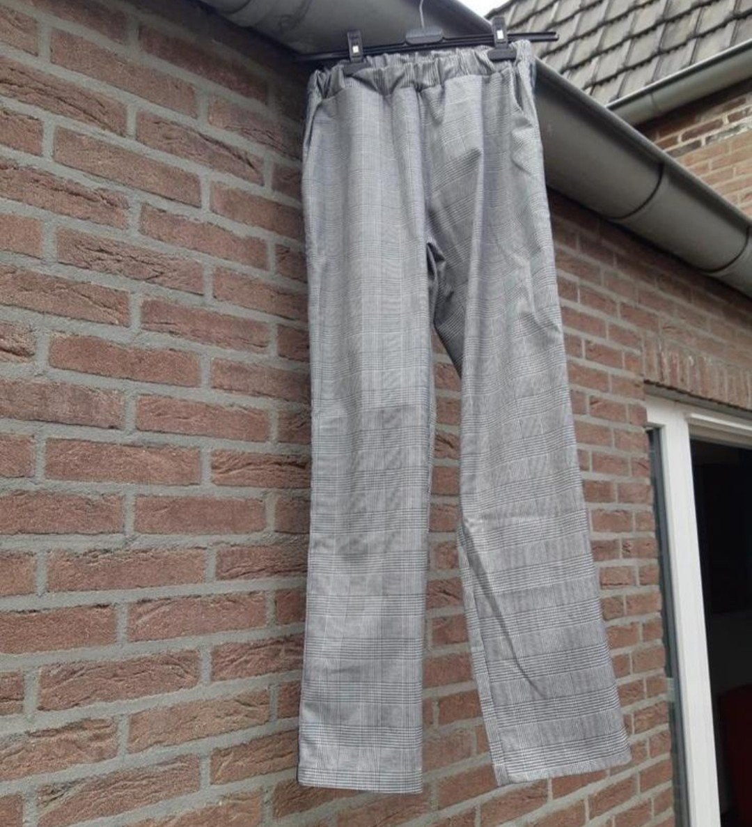 Ruiten broek met groene bies. True spirit maat M., Kleding | Dames, Broeken en Pantalons, Maat 38/40 (M), Nieuw, Ophalen of Verzenden