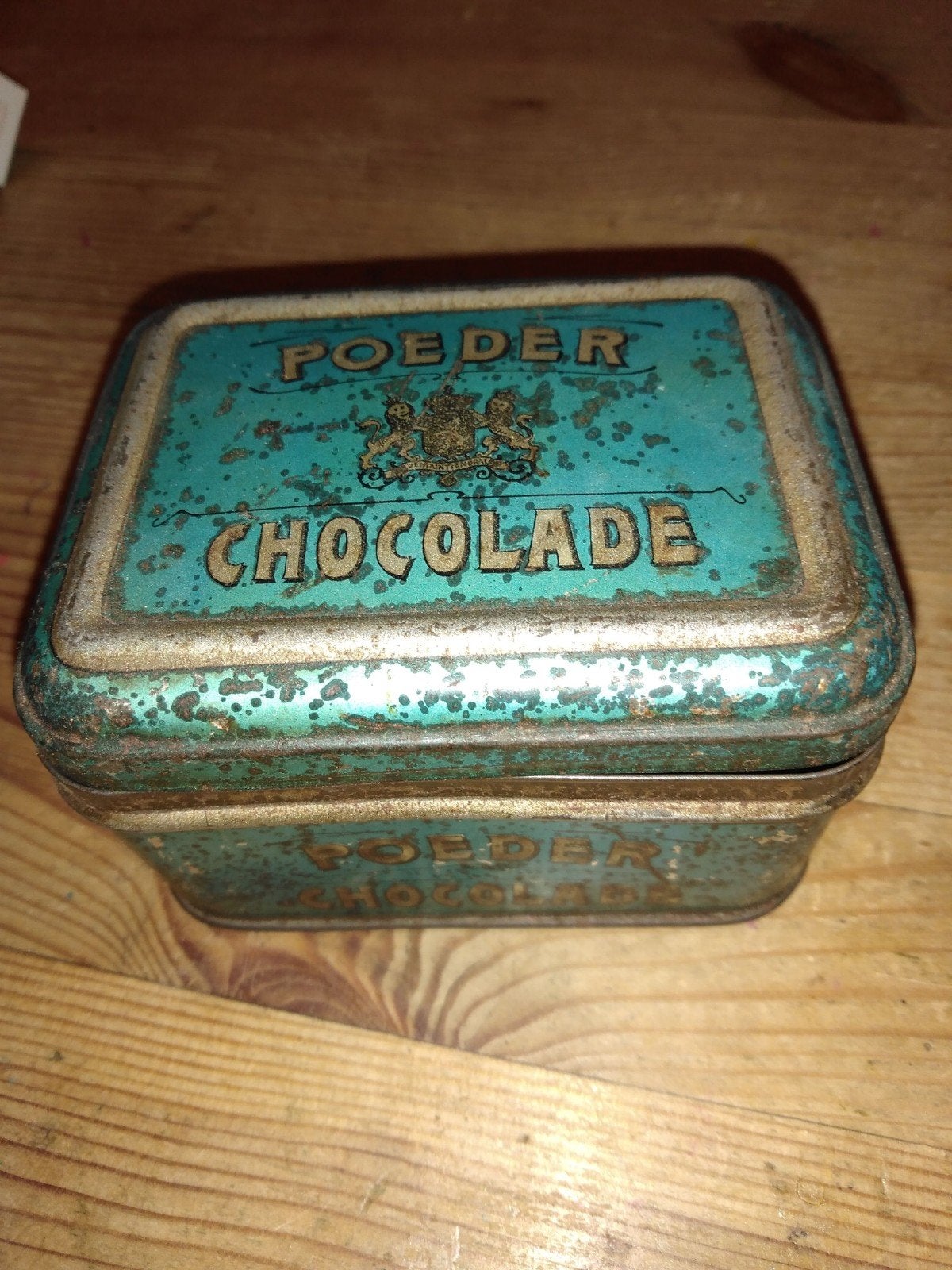 Antiek blikje 'Poeder Chocolade' - Vintage verzamelobject, Ophalen of Verzenden