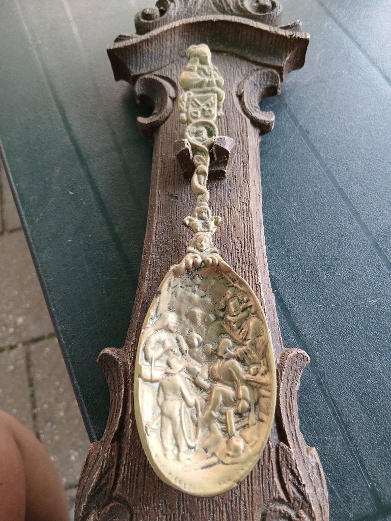 Houten hanger met lepel, Ophalen of Verzenden