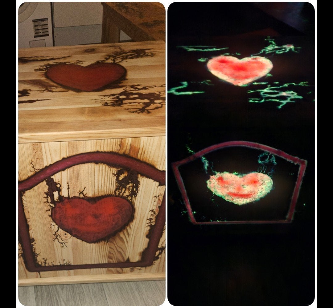 Uniek Glow in the Dark Nachtkastje met Hartdesign, Ophalen