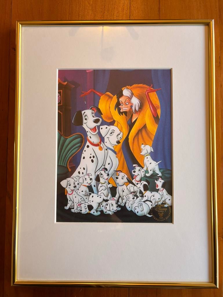 Ingelijste 101 dolmatiers litho. Disney exclusive 1996, Ophalen of Verzenden