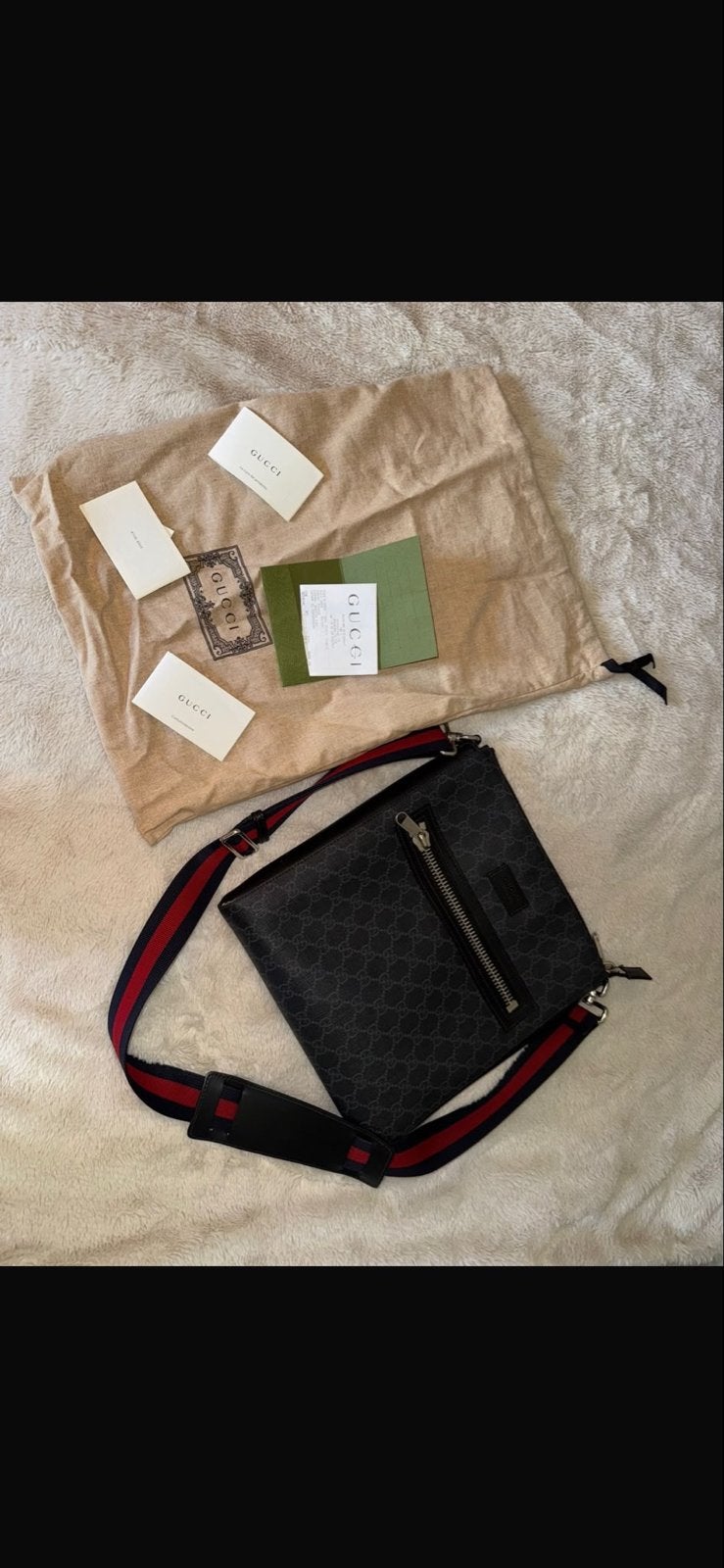 (ORGINEEL)Gucci GG Supreme Messenger Tas - Zo goed als nieuw, Ophalen of Verzenden, Zo goed als nieuw, Zwart