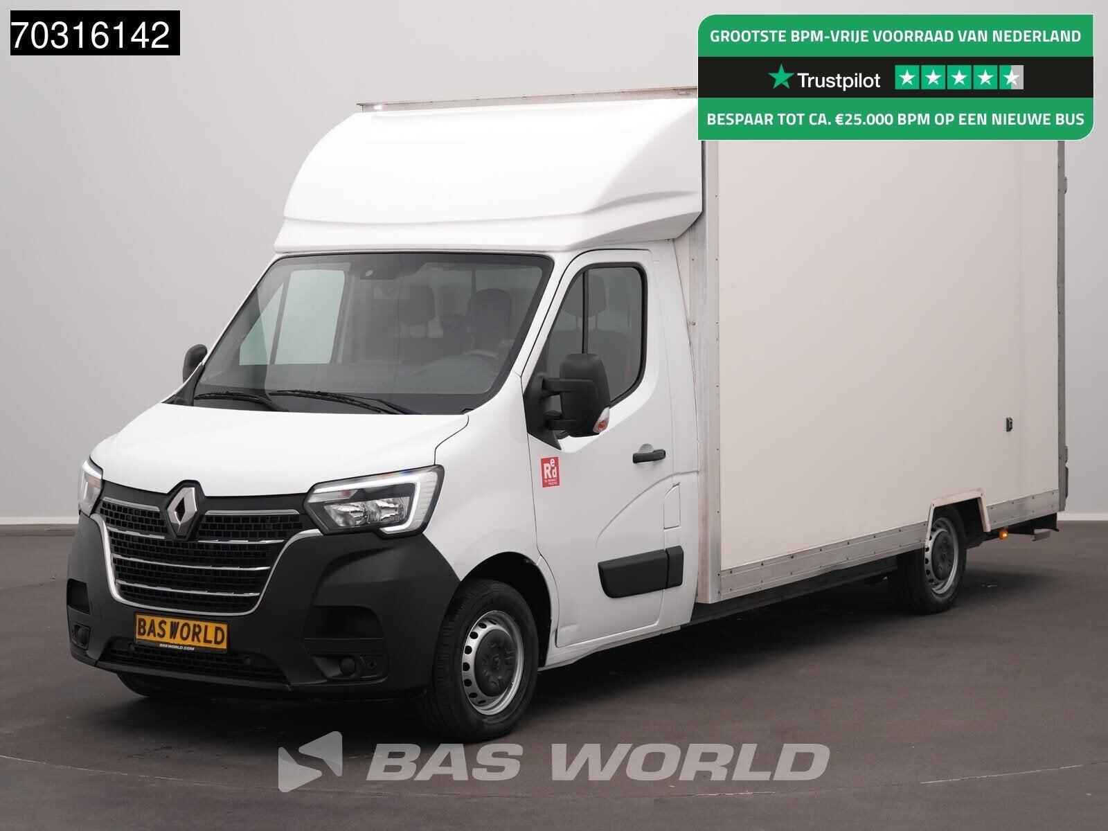 Renault Master 145PK Lowliner Bakwagen LED Navi Airco Cruise, 145 pk, Stof, Gebruikt, Euro 6