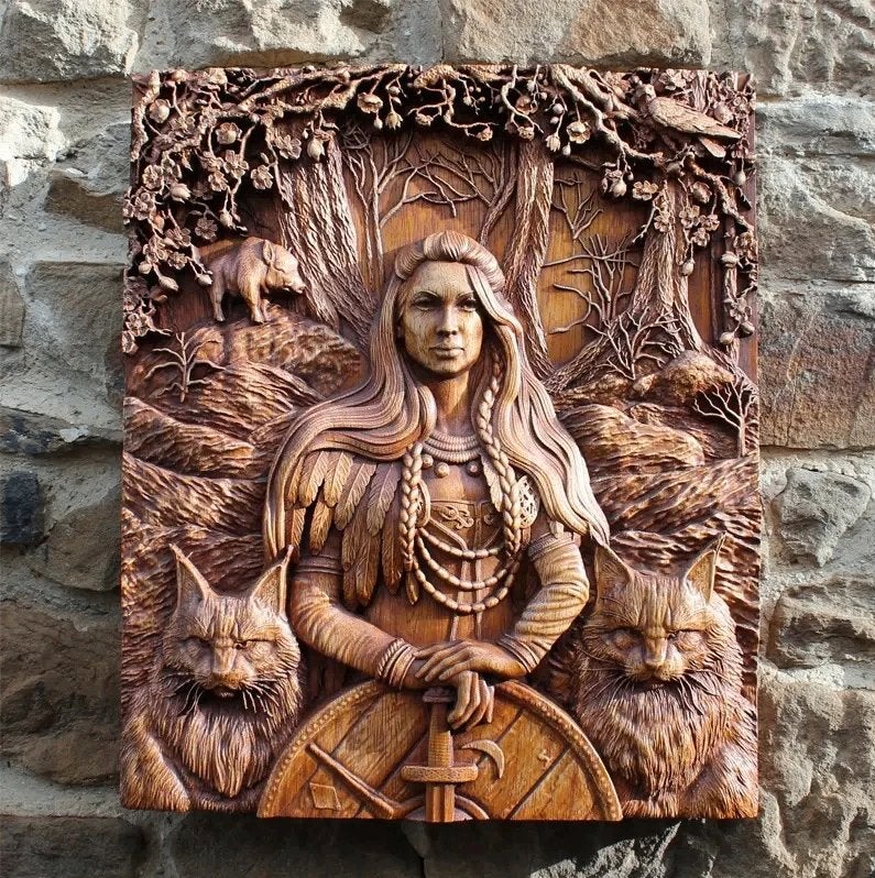Freya Plaat / Noorse Godin Bord Mythologie Noorwegen God, Huis en Inrichting, Verzenden, Nieuw, Wandbord of Wandpaneel