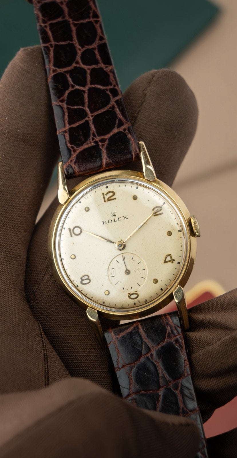 Rolex Precision 34 | 18K Gold, Ophalen, Leer, Rolex, Polshorloge
