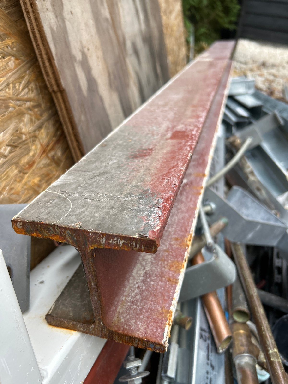 H-profiel 10x10, 165cm lang, in minie geverfd, Doe-het-zelf en Verbouw, Metalen, Ophalen, Gebruikt, IJzer